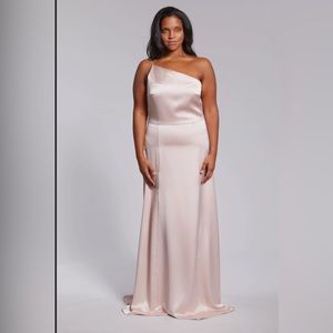 One Shoulder Satin Gown